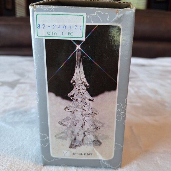 Vintage Handmade Crystal Glass 5" Christmas Tree Made In Taiwan‎ - Picture 2 of 7